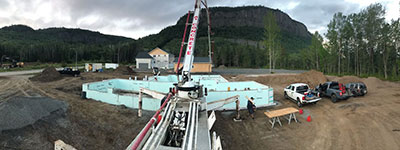 Thunder Bay Forest Project, pouring of concrete for home construction